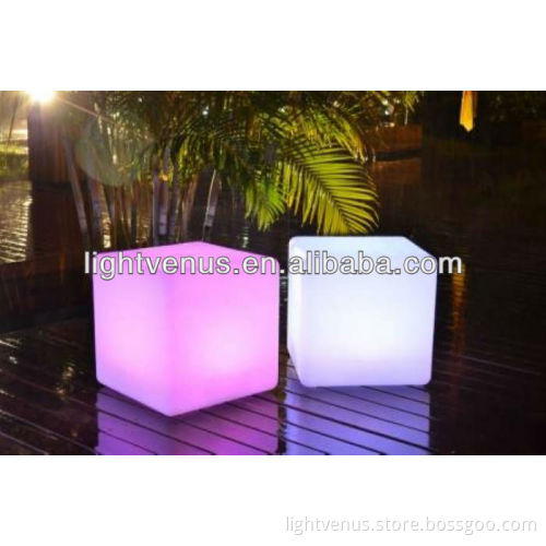 Remote control multi color change plastic 3D RGB LED cube chair bench